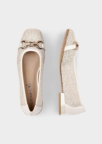 Ballerina's in chique tricotlook - gebroken wit - Gr. 37 van Goldner Fashion