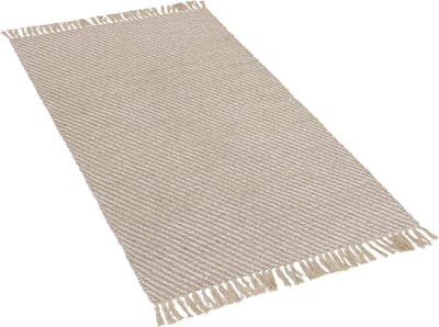 ALADAG - Laagpolig vloerkleed - Lichtbeige - 80 x 150 cm - Katoen