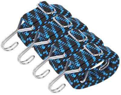 Verstelbare spanrubber met haken - 4-delige expander voor bagage en transport, 100 cm, ideaal voor fiets, motorfiets en kamperen