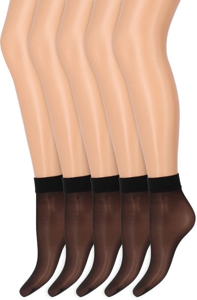 Zijdeglans pantysokjes | 15 Denier | Merk: Marianne | Maat: One Size | Kleur: Zwart | 5 Paar