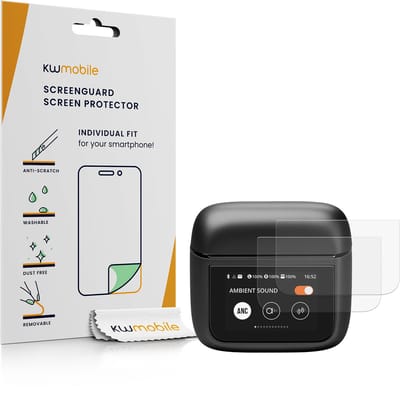 kwmobile screenprotector geschikt voor JBL Tour Pro 3 / Live Pro 3 case -Set van 3 - Schermfolie van TPU - Screen protector voor oordopjes case