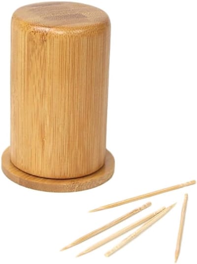 Tandenstoker Dispenser - Houten Houder - Keuken Gadget - Natuurlijke Stijl - 5x5x8.5 cm