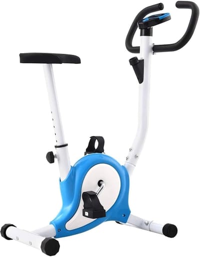 Hometrainer - Fitnessfiets - Cardio Training - Riemweerstand - 64 x 41 x 101 cm - Blauw
