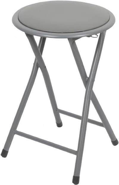 Opvouwbare Kruk Donkergrijs - Compact Zitje voor Keuken en Woonruimte