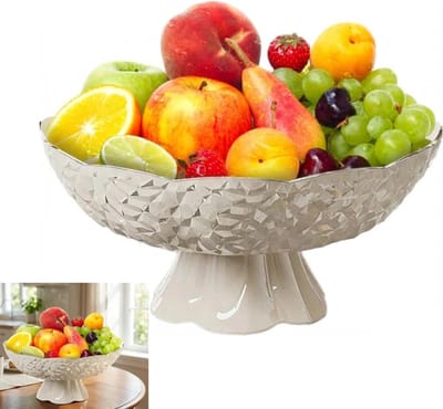 Grote fruitmand met afvoergat voor het opbergen van fruit, woonkamer decoratie en keukenaccessoire, watergolven design.