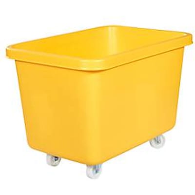 Rechthoekige container, kunststof, verrijdbaar, L 835 x B 550 mm, 227 l, geel