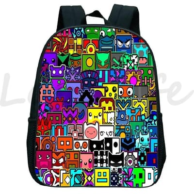 Boze Geometry Dash Kleuterschool Rugzakken Jongens Meisjes Rugzak Anime Kleine Boekentas Kinderen Cartoon Schooltassen Kinder Rugzak
