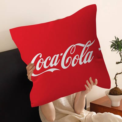 C-Coca C-Cola Kussen Anime Kussen Bank Bed Hoofdkussenhoes Kussenhoes 45X45 Cm Mode Peach skin 18*18(CM)-1Pcs