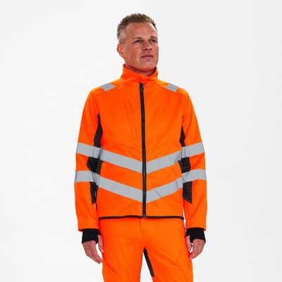 Engel Safety werkjack met 2-weg stretch 1544-314 - Hi-vis Orange / Anthracite Grey - L