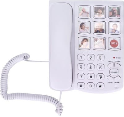 Dailygoody - Fotogeheugen Telefoon - Bedrade Bureautelefoon - Wit