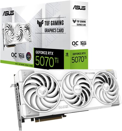 ASUS TUF Gaming NVIDIA GeForce RTX 5070 Ti White OC Edition - Videokaart - 16GB - GDDR7 - PCIe 5.0 - 2x HDMI 2.1b - 3x DisplayPort 2.1a