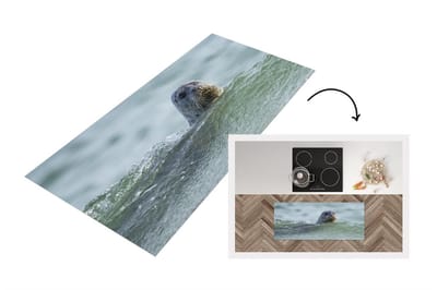 Keukenloper - Loper keuken - Noordzee - Zeehond - Water - 120x50 cm - Keukenloper vinyl
