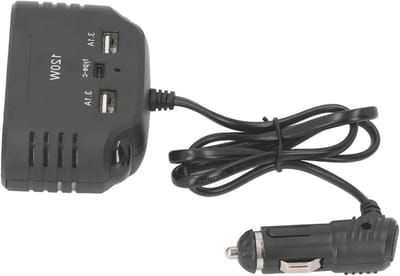 Krachtige Autolader met USB Type C Poorten, Impactbestendig en Inclusief 2 Stickers voor Voertuigen