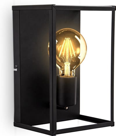 B.K.Licht - Metalen Wandlamp - voor binnen - industriële - zwarte - met 1 lichtpunt - wandspots - E27 fitting - excl. lichtbron