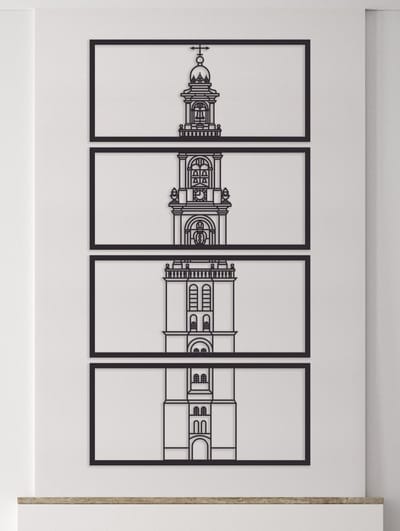 Wanddecoratie | Westertoren Amsterdam - L (50x95cm)