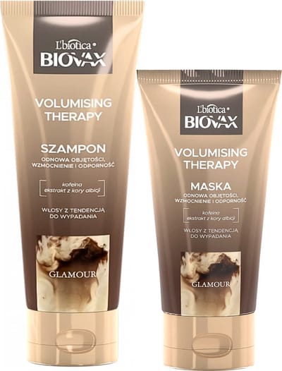 L'Biotica Biovax Glamour Volumising Therapy Shampoo en Haarmasker - 350ml - Volume Shampoo - Haarmasker Beschadigd Haar - Haarverzorging