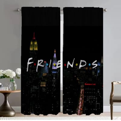 Verduisterende Keukengordijnen voor Slaapkamer Friends Tv Raamgordijn voor Kamer 2 Paneel Shades Scheidingswand Home Interieurgordijnen Woonkamer W50xH70cmx2pcs-CL gray