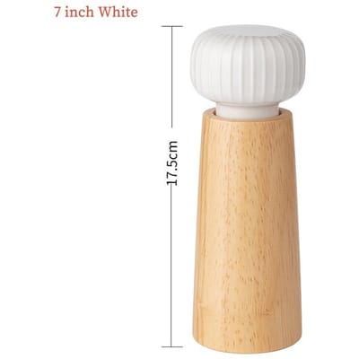 Peper- en zoutmolen in Scandinavische stijl Handmatige zout- en pepermolen Instelbare grofheid Keramische kern Zoutmolen 7 inch wit