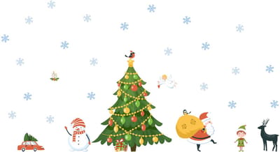 Scandinavische kerststickers uit Lapland - Zelfklevende kerststickers - Feestelijke decoraties - 180x120cm