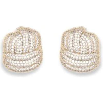 Gold Crystal Knot Earrings