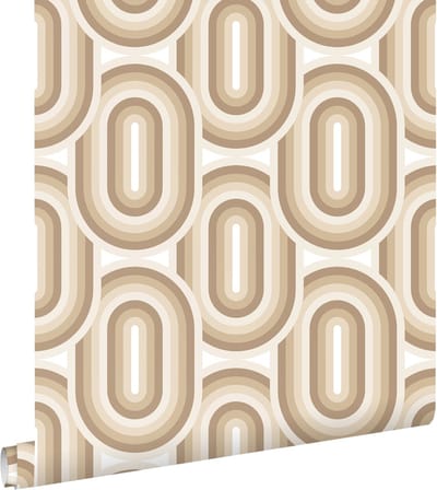 ESTAhome behang retro ornamenten beige en bruin - 53 cm x 10.05 m - 130981