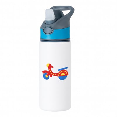 Hacebo® - speelgoed motor waterfles met rietje blauw - Motor - Motorsport liefhebbers - Brommer - tweewieler - cadeau - water fles - 650ML