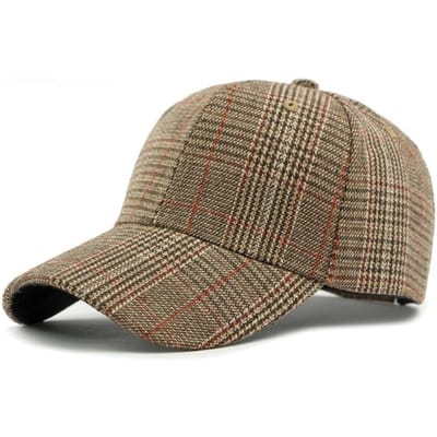 Lente Herfst Dames Baseballpet Katoen Klassiek Geruit Snapback Hoed Mannen Vrouwen Britse Stijl Harde Top Zonneklep Hoed 55-60cm kaki