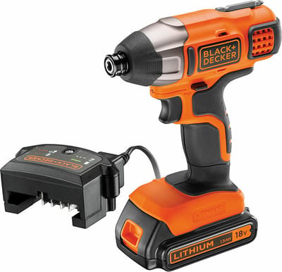 BLACK+DECKER Gereedschap - 18V ACCU-slagmoersleutel met accessoires, 1x accu 2,0 Ah Li-Ion, lader BDCIM18D1A-QW