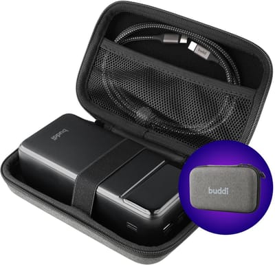 Buddi Sorted Powerbank Hoes - Kabel Organizer Tas - Hoesje - Powerbank Organizer - Harde Schijf Draagtas - Compact - 17x10x5cm - Grijs - Medium