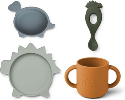 Dino Blue Multi Mix Silicone Eetset | Liewood