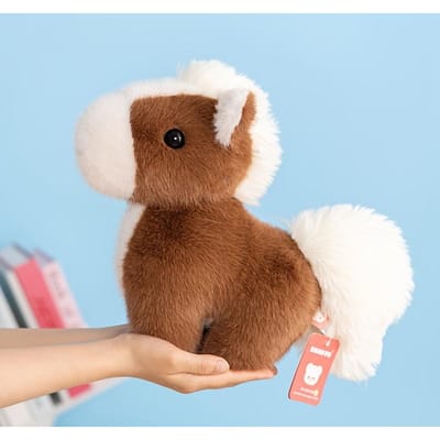 Peluche Cheval Bébé Animal en Peluche Jouet Doux Compagnons Animaux de la Ferme Poupée Cadeau d'Anniversaire pour Enfants Tous Âges Tout-Petits Adultes Filles Garçons