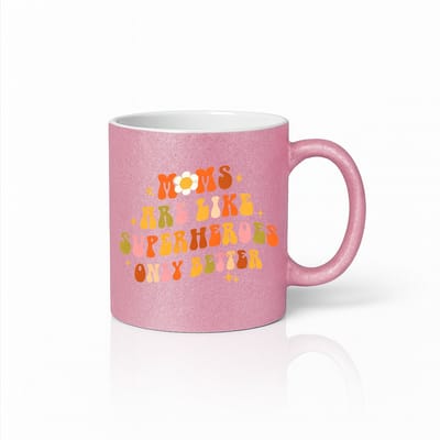 Full Color Roze Mok - Retro Superhero Mama Ontwerp - Kleurrijk Moederdag Cadeau