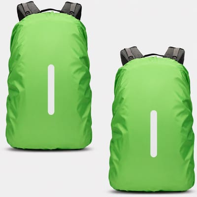 Waterdichte Regenhoes voor Rugzak - Reflecterend - Anti-stof & Anti-diefstal - voor Fietsen, Wandelen, Kamperen, Reizen - 45L (M, past 40-50L) - Groen - 2 Stuks - 1 Set