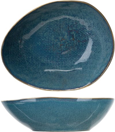 Cosy & Trendy Diep Bord Aicha Blauw - 4 Stuks 20 x 16 cm - Aardewerk Vaatwasser- & Magnetronbestendig