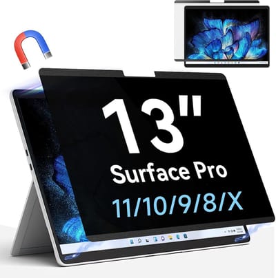 Famanu - Magnetische privacyfilter, compatibel met Microsoft Surface Pro 9 (2022) / Pro 8 (2021) / Pro X (2021, 2019), 13 inch, afneembaar anti-spy glare blauw licht, privacy-scherm, privacyscherm