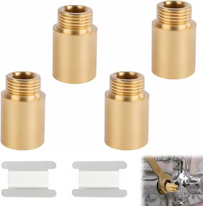 4-delige Verlenging voor Kraan en Douchekop - 1/2 Inch Draadverbinding, Roestvrij Staal, Doucheverlenging en Fitting