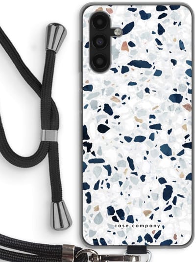 Case Company® - Hoesje met koord geschikt voor Samsung Galaxy A13 5G hoesje met Koord - Terrazzo N°1 - Telefoonhoesje met Zwart Koord - Bescherming aan alle Kanten en Over de Schermrand