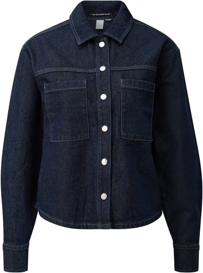 Denejacke met opgestikte zakken voor vrouwen QS
