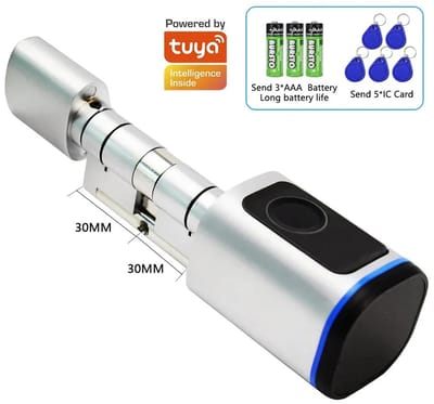 Innovastore Slim Cilinder vingerafdrukslot - Cilinderslot - Deurslot - Slimme cilinder - Vingerafdruk cilinder - Zilver