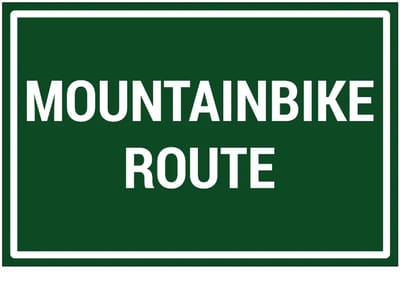 Mountainbike route bord | gecoat dibond materiaal | 30 x 20 cm
