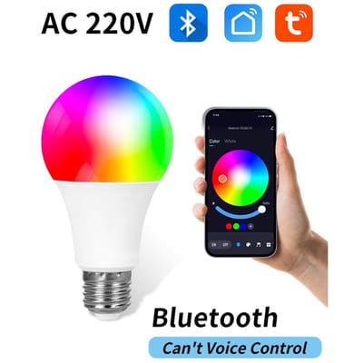 Tuya Bluetooth Slimme Lamp E27 RGB Led Lampen Slimme Lamp 110V 220V Lampen Alexa Led Lamp Voor Google Assistant Smart Life 1 pcs black