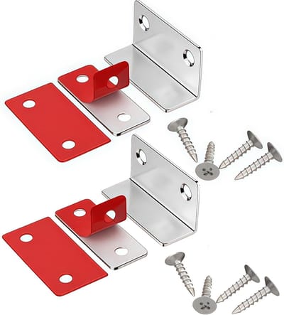 Magnetische Deurvangers - Kastsluitingen Ladecloses - Kasten Dicht Houden - Ultradun L-vormig Design - 2 Stuks - Zilver