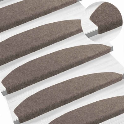 vidaXL - Zelfklevende - trapmatten - 15 - st - 80 - x - 24,5 - x - 3,5 - cm - Mokka