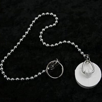 Stop voor Afvoer - Stopkraan Wastafel - Voorkom Lekken - Met Ketting & Ring - 23mm Boven 22mm Onder - Wit