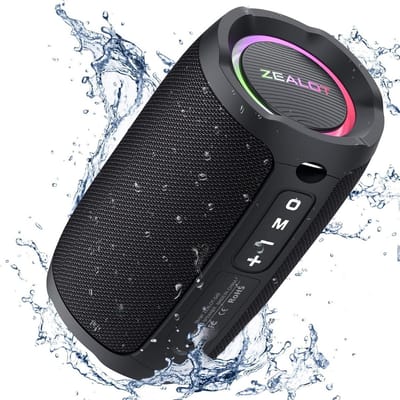 Draadloze Bluetooth Speaker met Licht - Draagbare Muziekbox met USB, Micro SD, AUX - Bluetooth 5.0, IP67 Waterdicht, Dubbele Koppeling, Loud Stereo Geluid voor Telefoon, Buiten, Strand