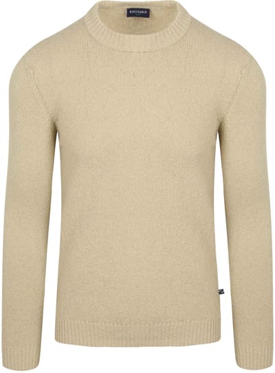 Suitable Pullover Bouclé Beige - Maat M - Heren - Sweater
