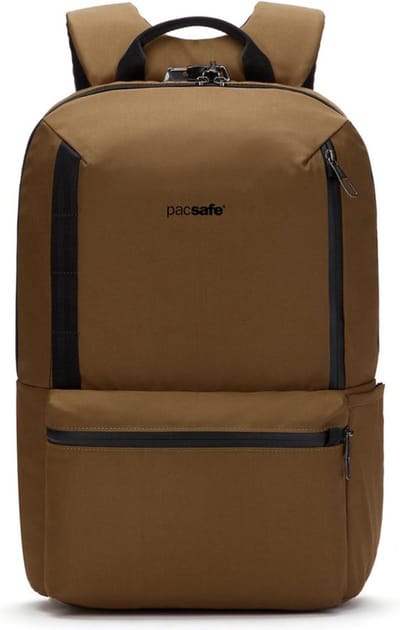 Pacsafe Metrosafe X Backpack - 20 L - Rugzak - RFID-blokkerend - Verstelbare Schouderbanden - Snijbestendige Rugtas - Schoudertas - Lichtbruin