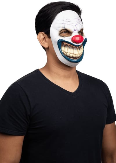 Partychimp Clown Big Mouth Gezichts Masker Halloween Masker voor bij Halloween Kostuum Volwassenen - Latex - One-size