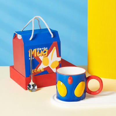 Tasse en Céramique Ultra Superman Souvenir Haute Jolie Dessin Animé Tasse à Eau Cadeau d'Anniversaire Cadeau Cadeau 301-400ml