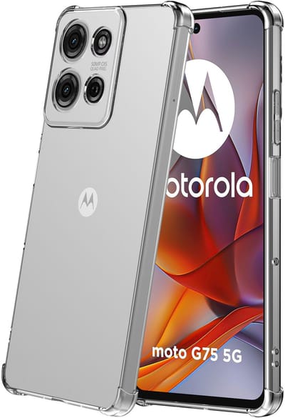 Geschikt voor Motorola Moto G75 Telefoonhoesje Transparant met Stootrand - Clear Case Shockproof TPU Siliconen Back Cover Case Doorzichtig - Smartphonica geschikt voor Motorola Moto G75